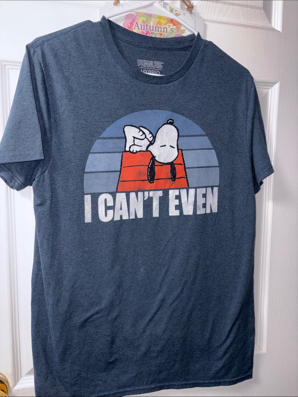 Men's Navy Graphic T‑Shirt - "I Can't Even" snoopy medium
